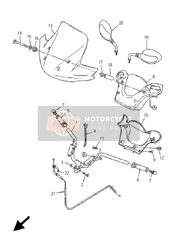 Yamaha YP125RE MAJESTY 2006 Steering Handle & Cable for a 2006 Yamaha YP125RE MAJESTY